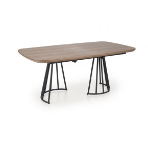 Стол обеденный HALMAR EVERTON ореховый/черный 180-200/100